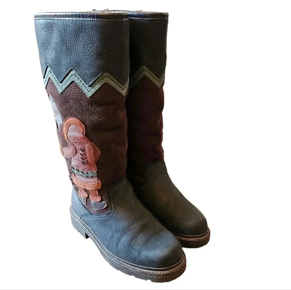 Anfibio Java Nubuck Waterproof Leather Boho Plush Lined Winter Boots Size 37 - Picture 11 of 16